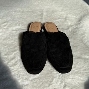 a new day Black Suede Mules